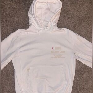 White Helmet Lang ski Pass hoodie